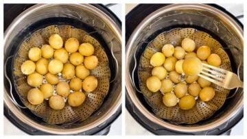 step to steam/boil potatoes in instant pot collage