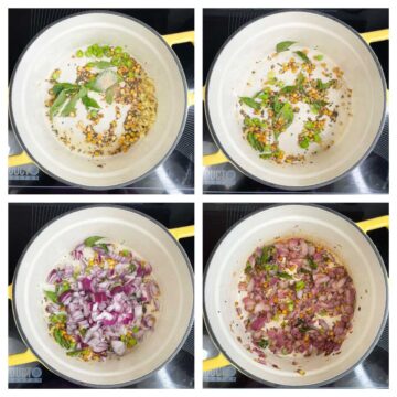 step to saute onion and ginger for poori masala collage
