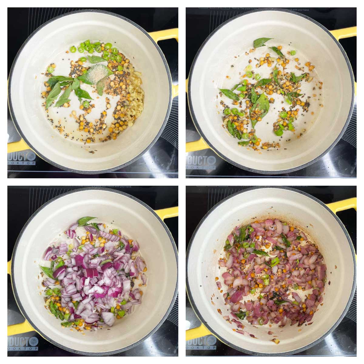 step to saute onion and ginger for poori masala collage 