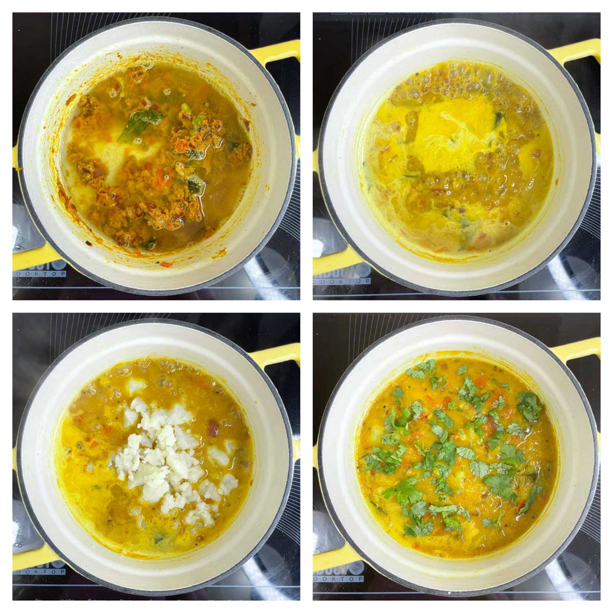 step to add potato for potato masala/bombay sagu for poori
