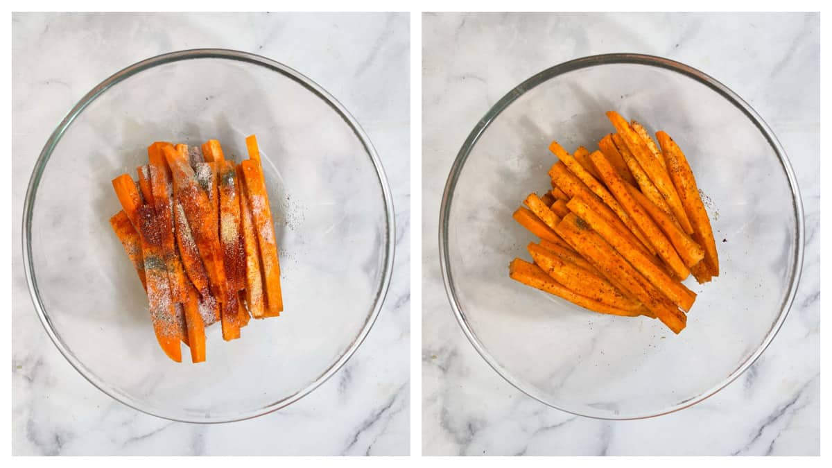 step to season sweet potato fries collage