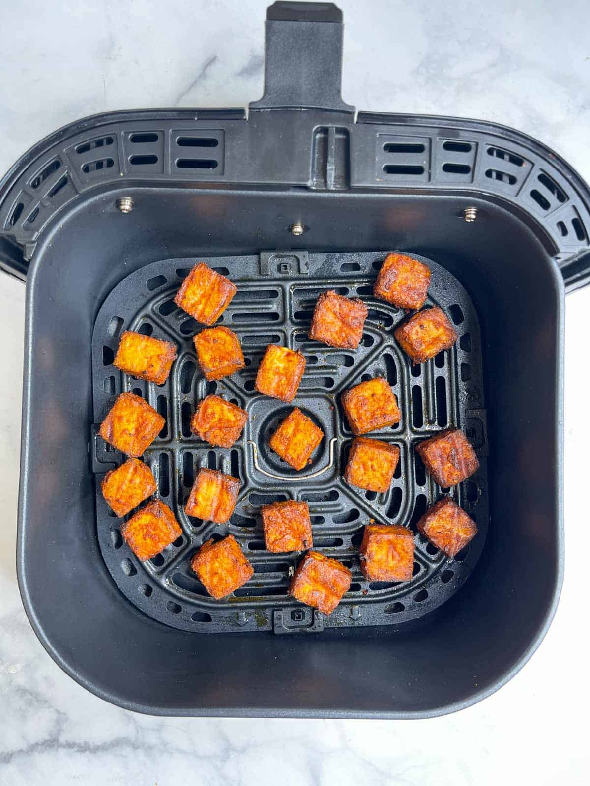 air fried tofu in the basket