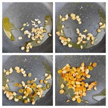 step to roast the dry fruits collage