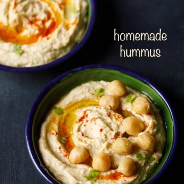 homemade hummus served in a bowl