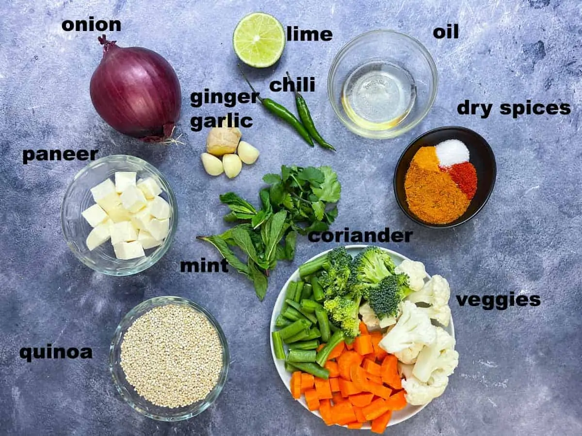 Quinoa Biryani Ingredients