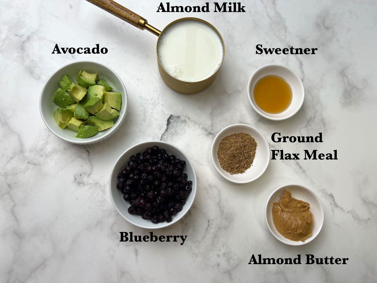 Blueberry Avocado Smoothie Ingredients