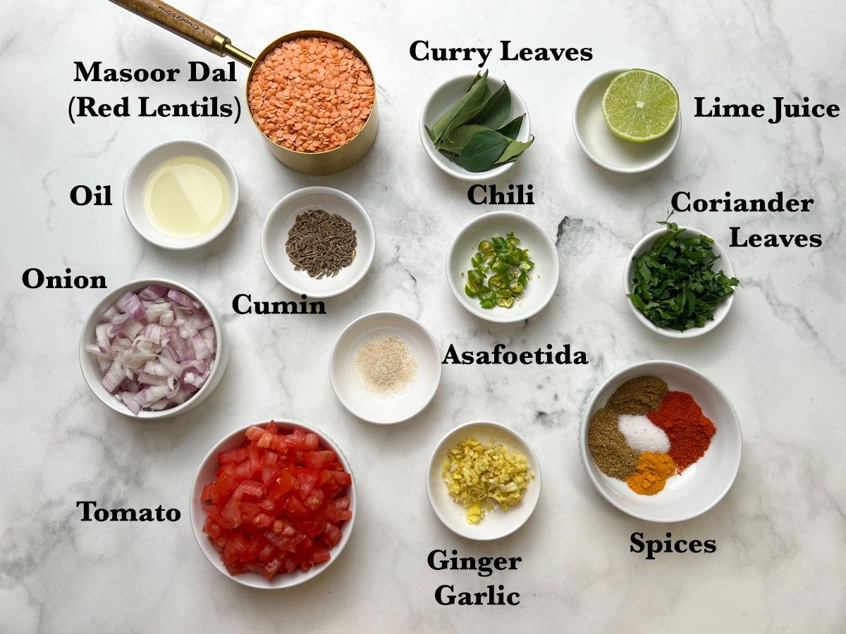 Masoor Dal Ingredients