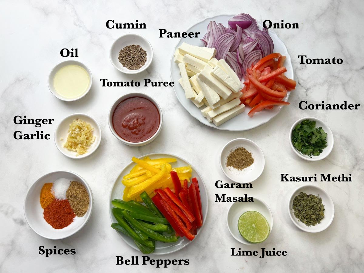 Paneer Jalfrezi Ingredients