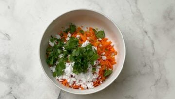 step to add the ingredients in a bowl