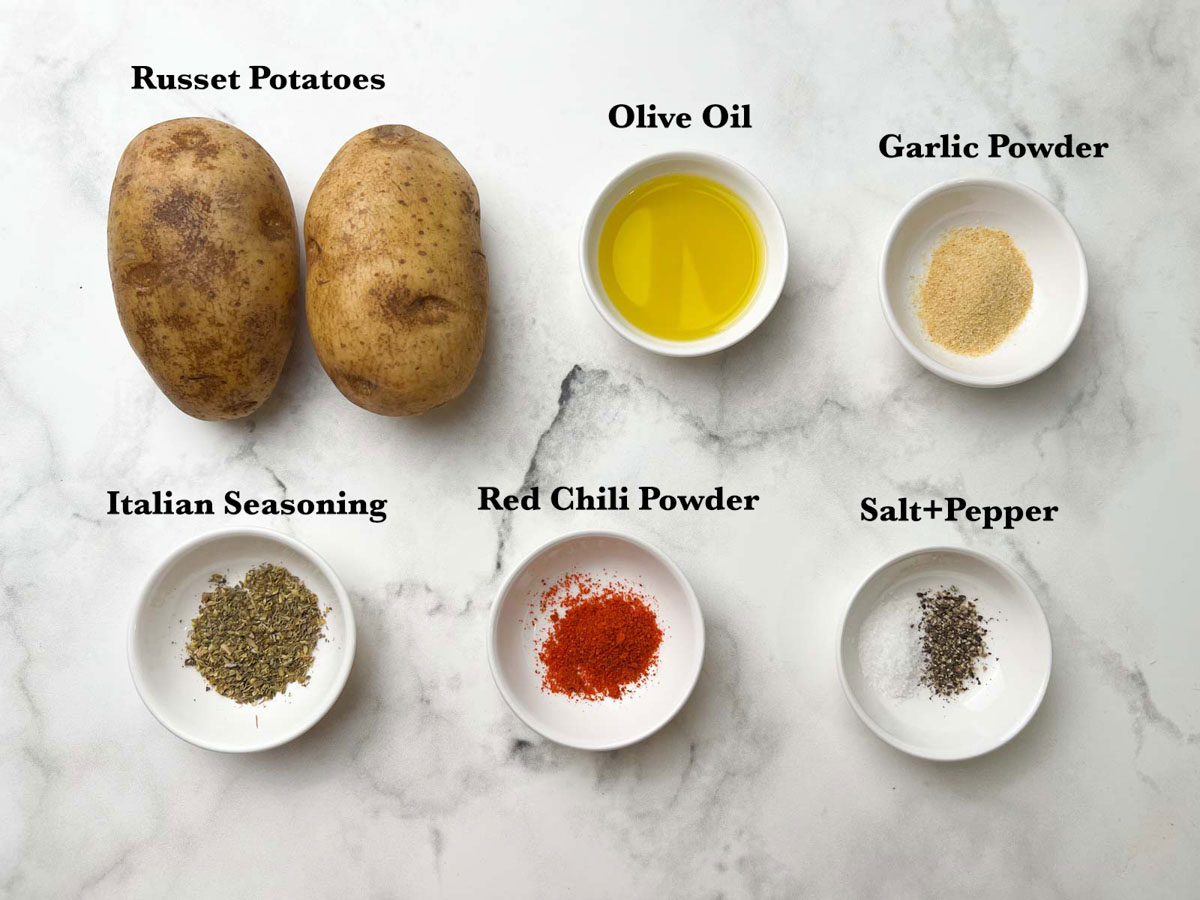 Homemade Potato Wedges Ingredients