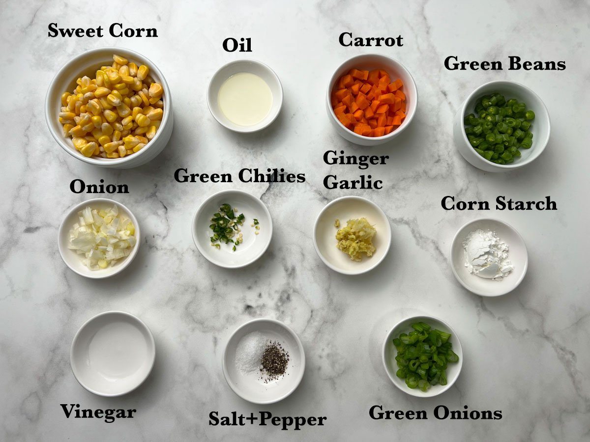 Sweet Corn Soup Ingredients