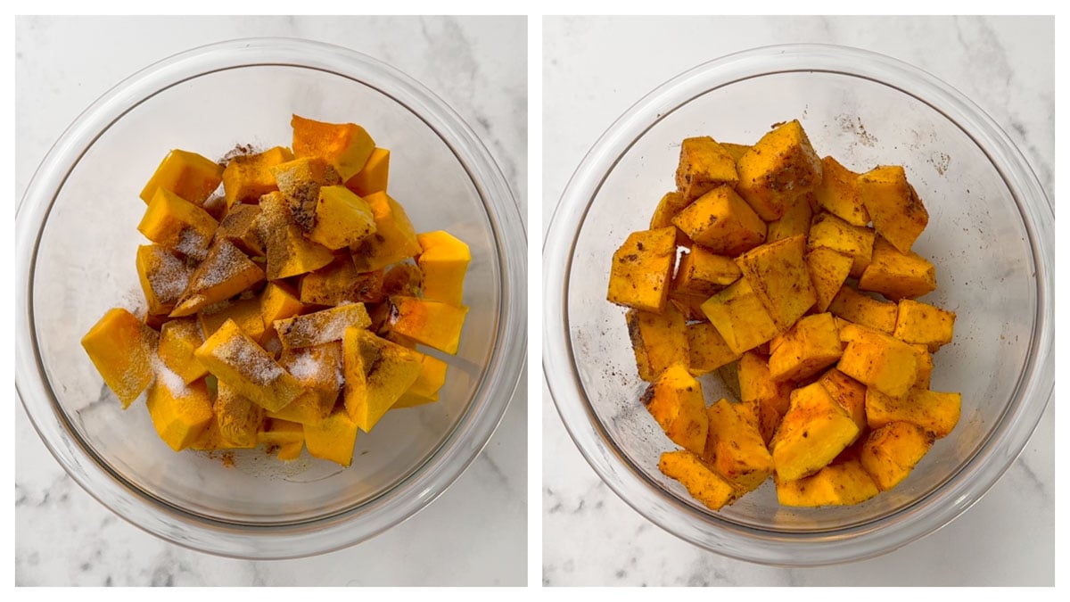 step to season pumpkin in a bowl collage