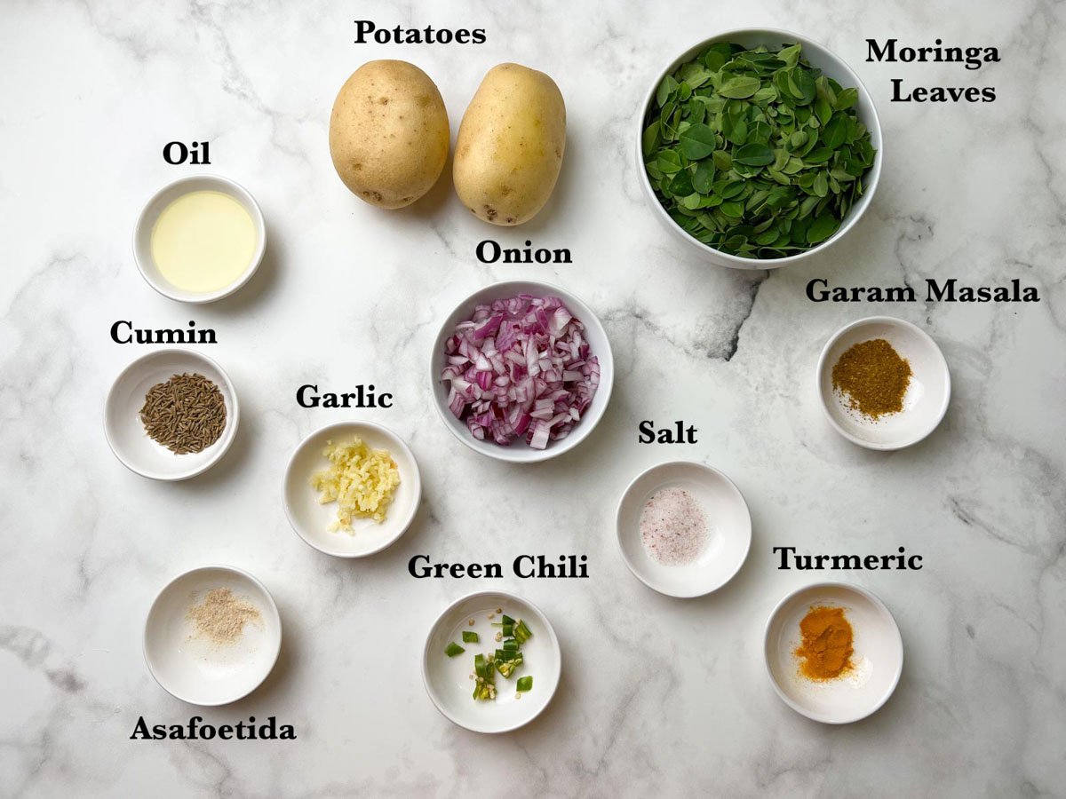 potato moringa stir fry ingredients