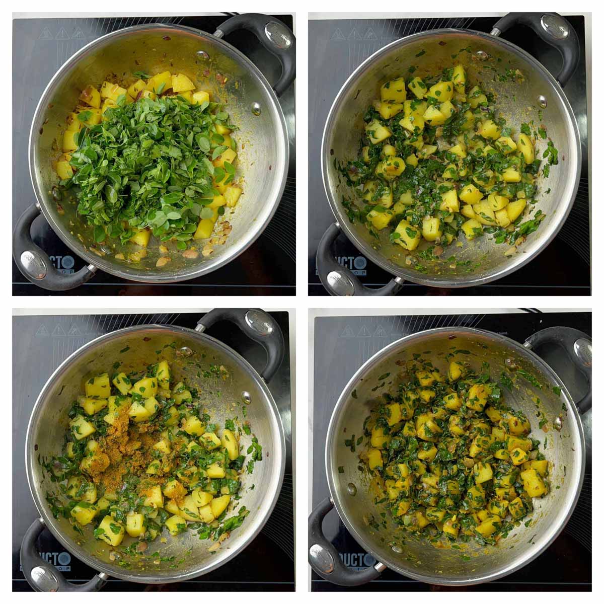 step to add moringa leaves and cook collage