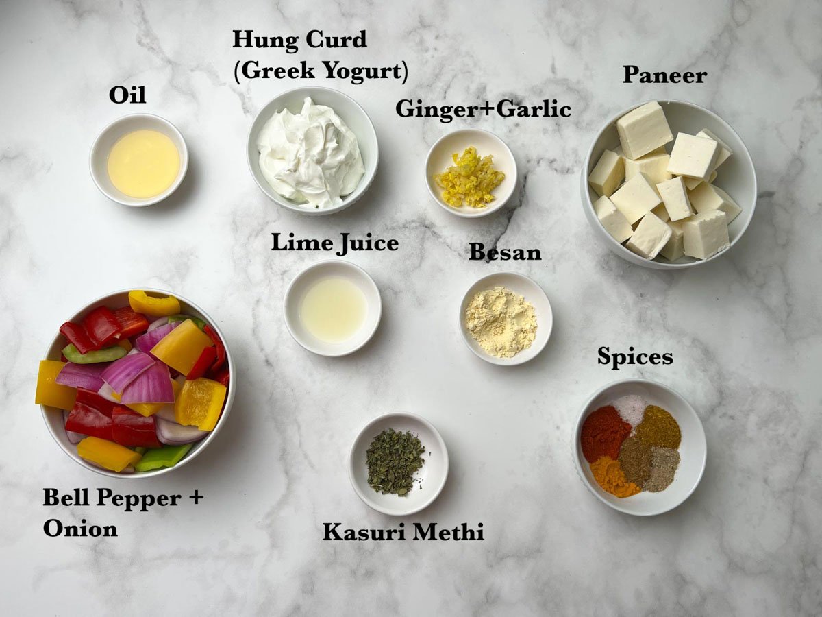 Paneer Tikka Ingredients