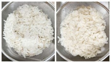 step to rinse the poha collage