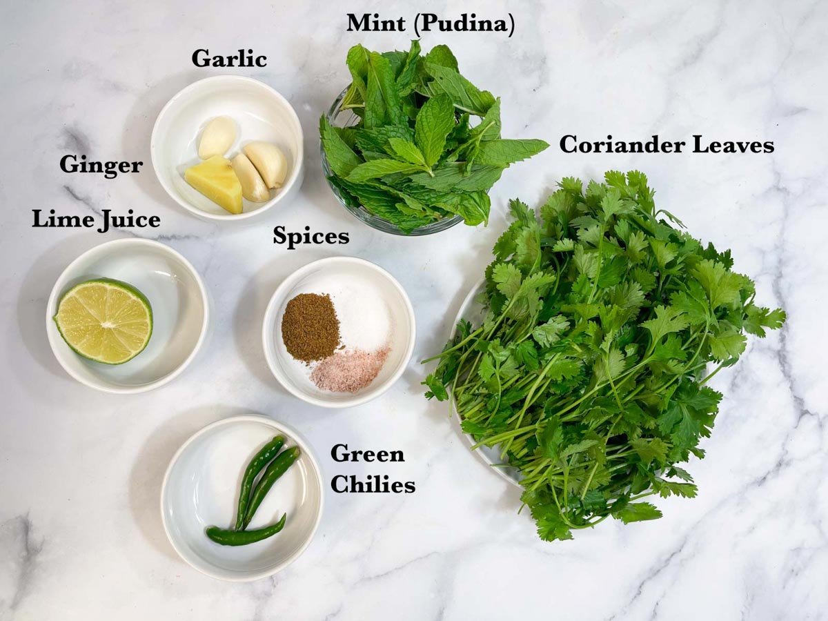 Coriander Mint Chutney Ingredients