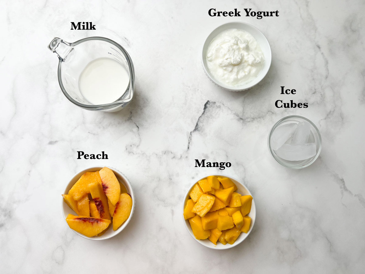 Mango peach smoothie ingredients