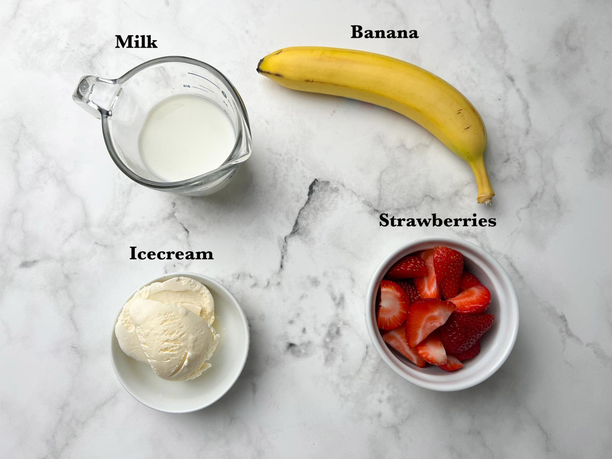 strawberry banana milkshake ingredients