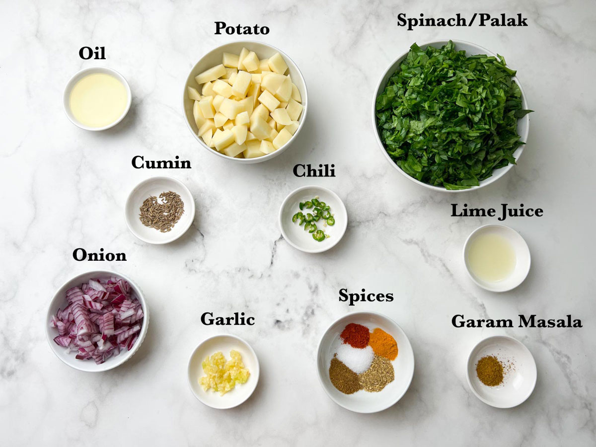 aloo palak recipe ingredients