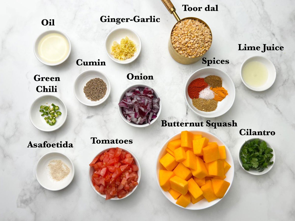 butternut squash dal ingredients