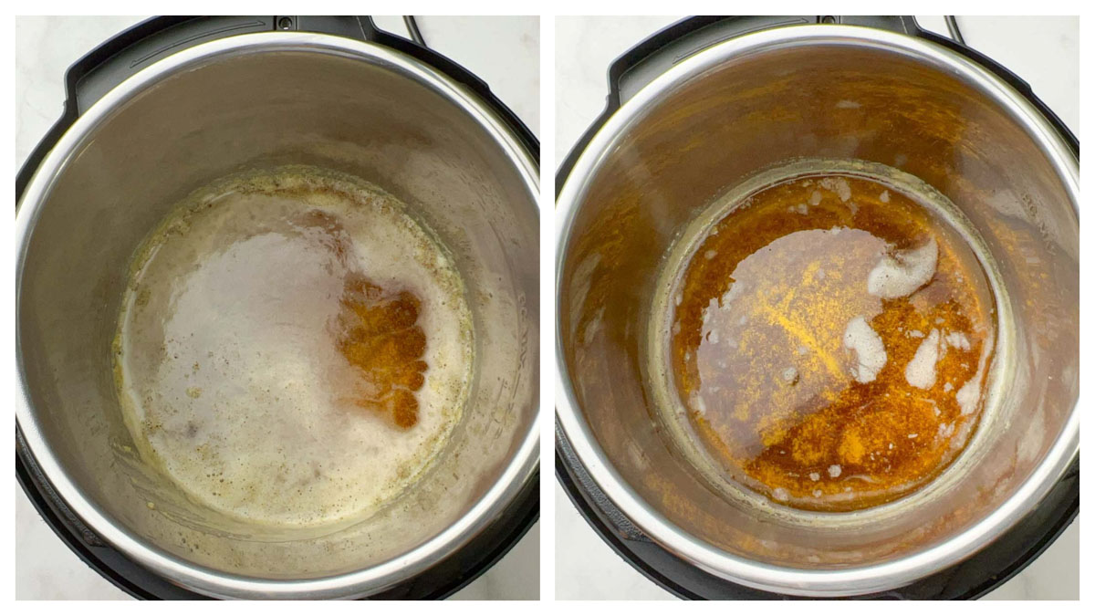 step to caramelize the ghee collage