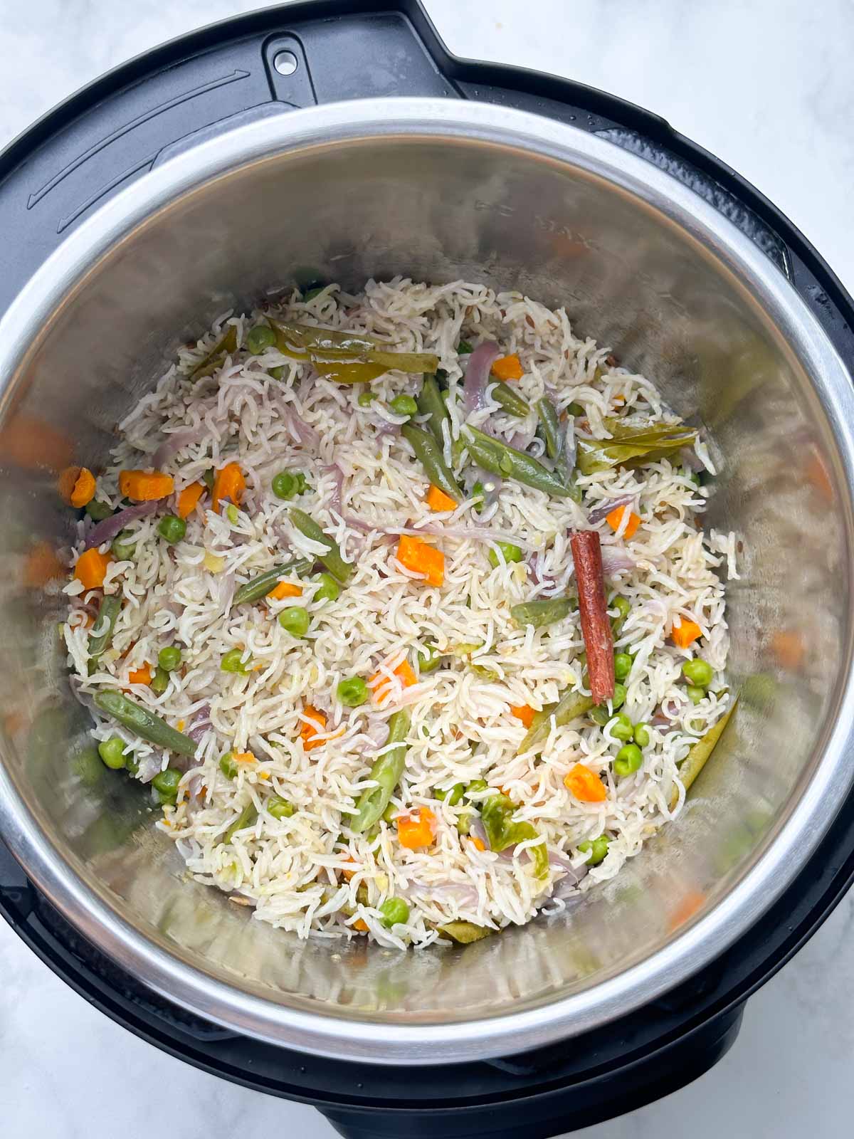 coconut milk pulao rice in the instant pot 