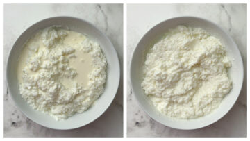 step to add fresh/heavy cream and mix collage