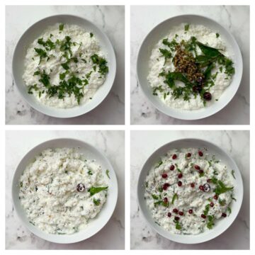 step to add tadka to the curd rice mixture collage