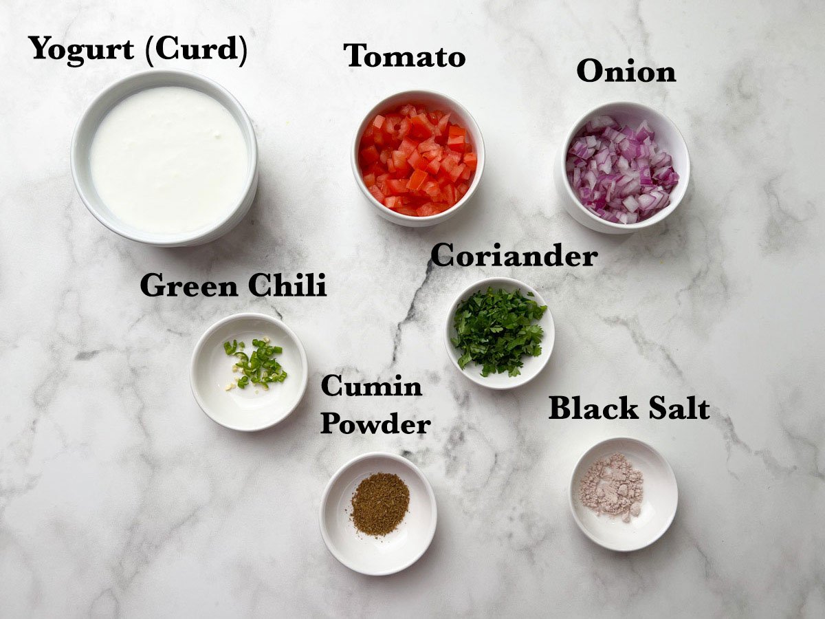 Onion Tomato Raita Ingredients