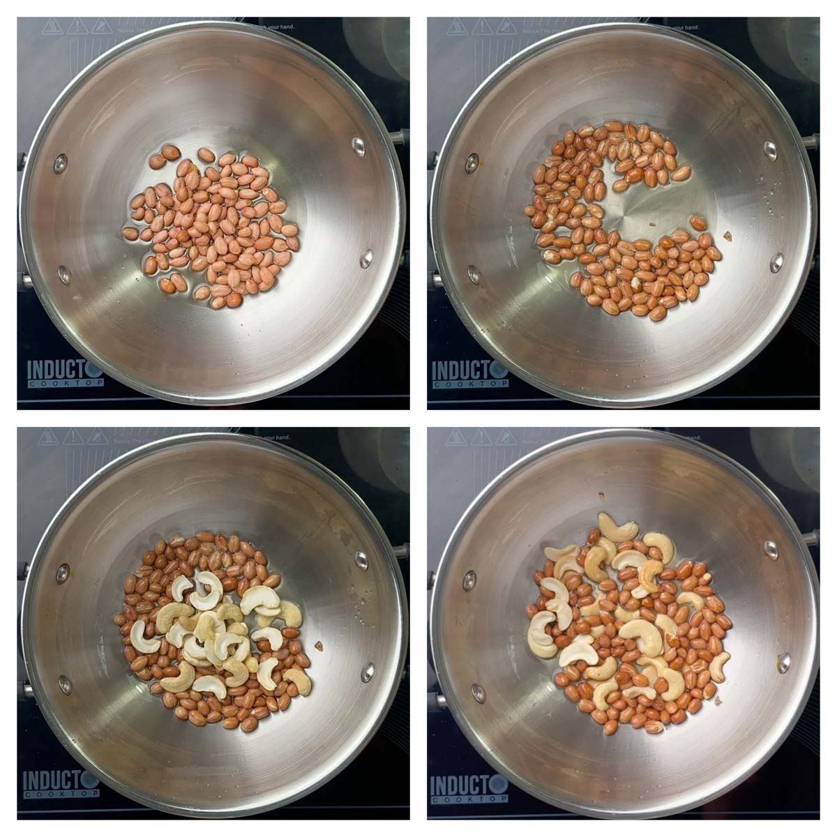step to roast peanuts and cashewnuts collage