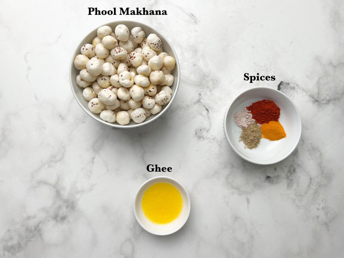 spicy roasted phool makhana ingredients