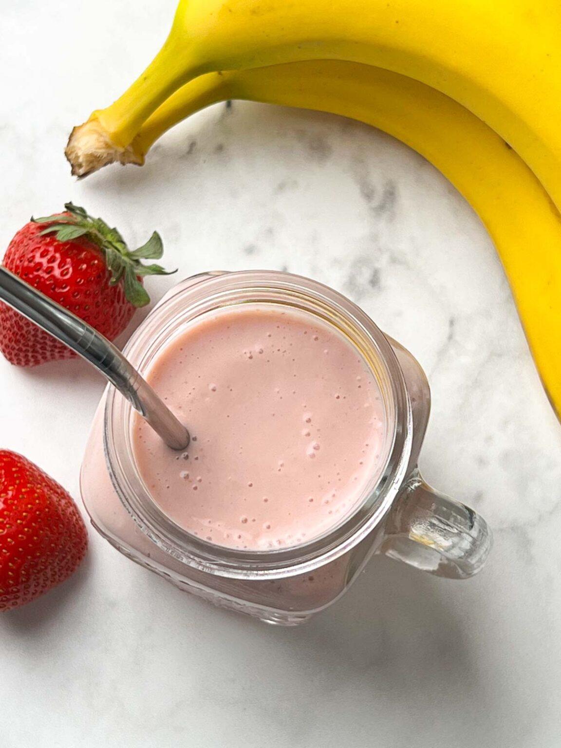 Strawberry Banana Milkshake Indian Veggie Delight