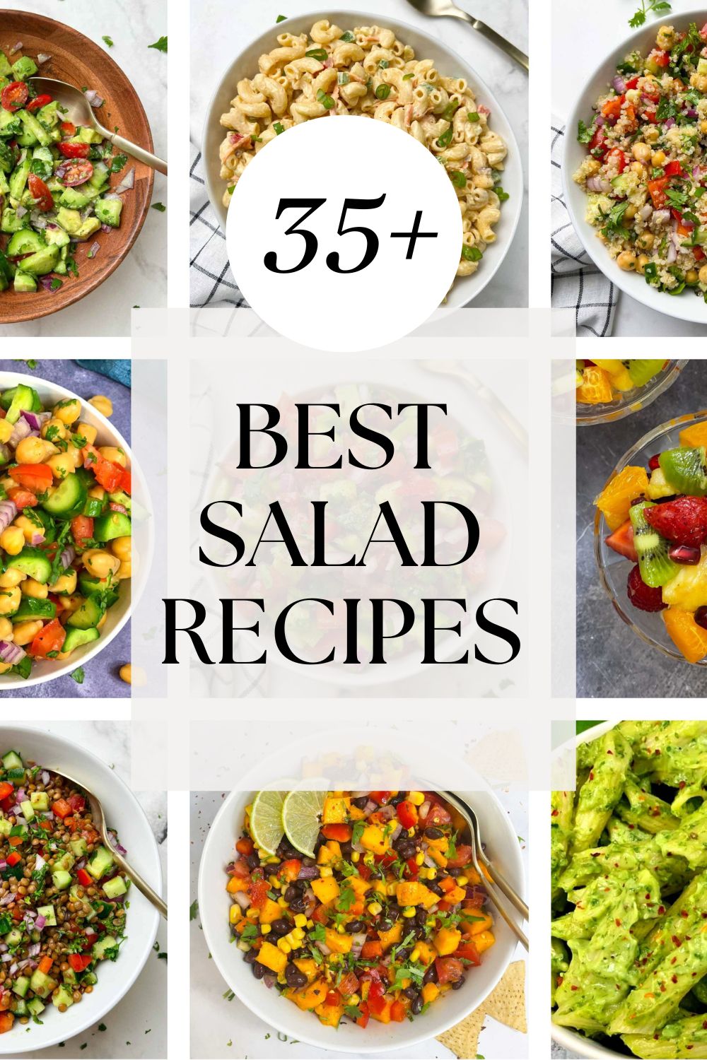 a collage of best vegetarian salad recipes