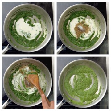 step to add cream and dried herbs collage