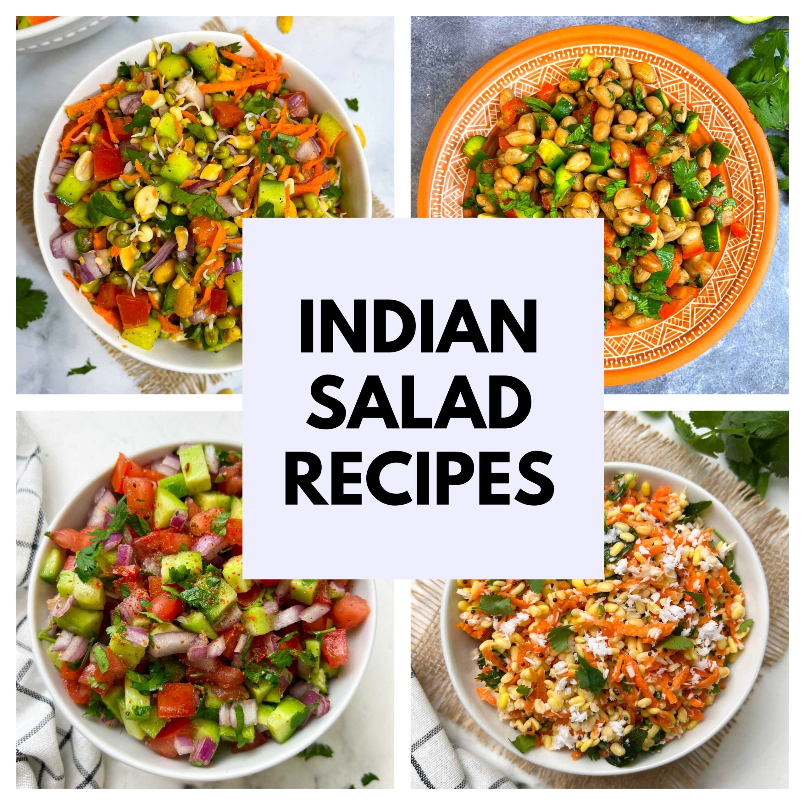 indian salad recipes collage