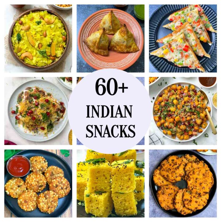 indian snacks collage