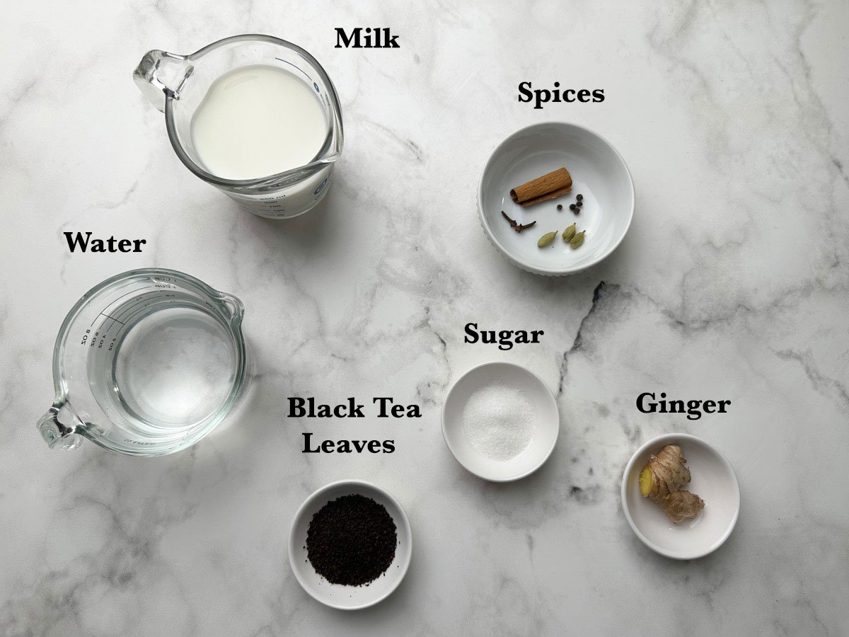 Homemade Masala Chai Ingredients