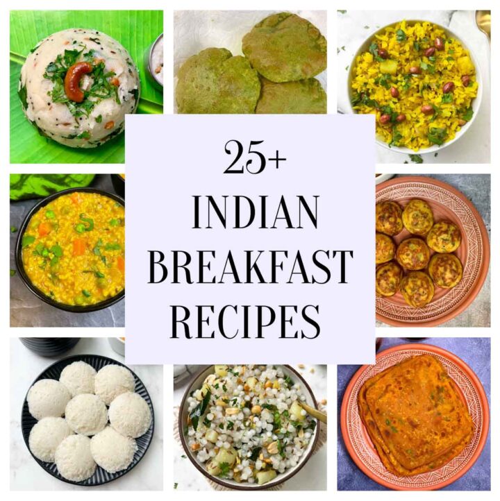 indian breakfast recipes collage