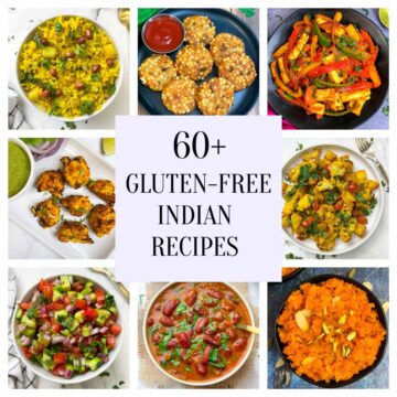 collage of vegetarian gluten-free indian recipes