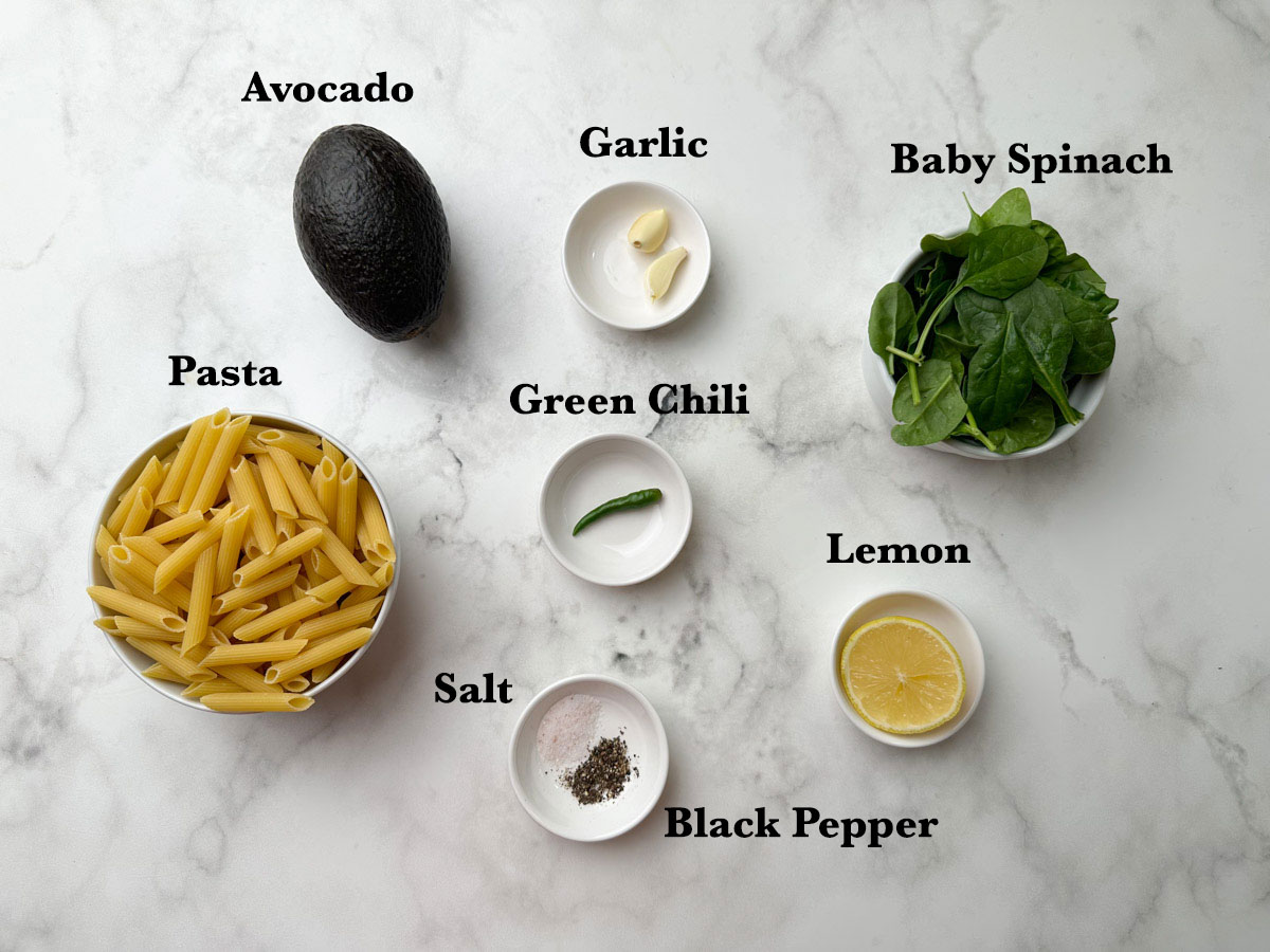 avocado pasta recipe ingredients