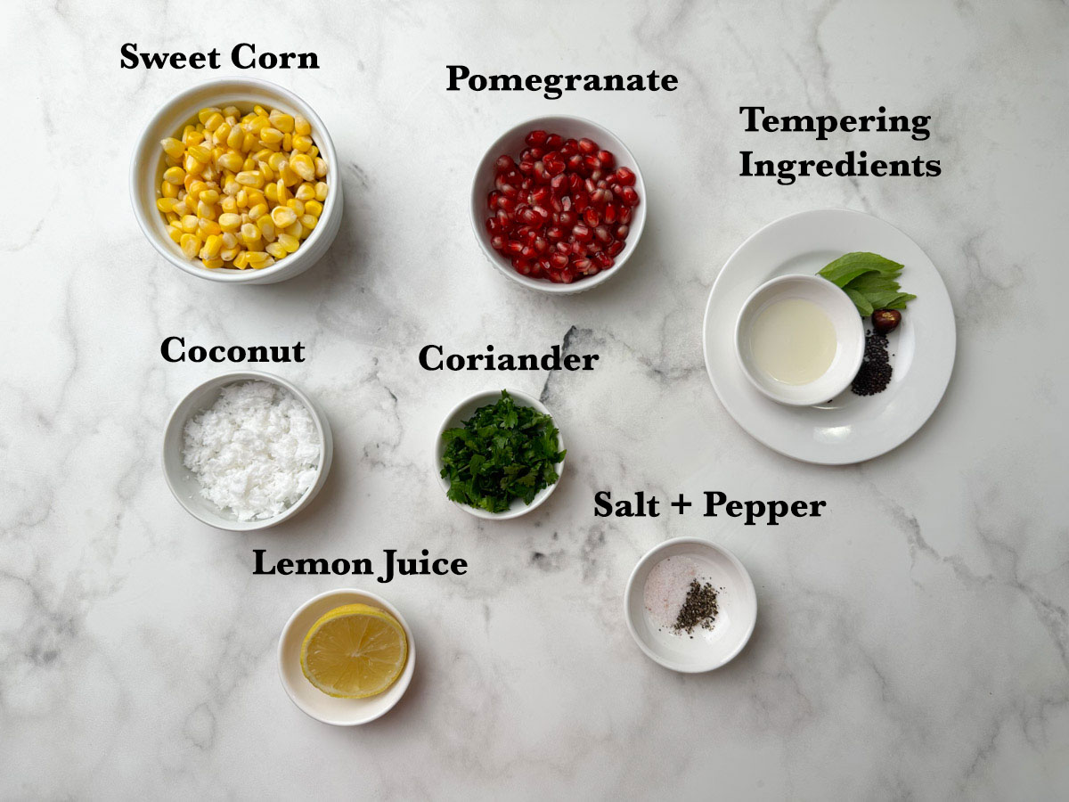 sweet corn pomegranate salad ingredients