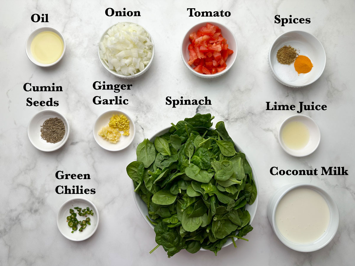 indian creamed spinach recipe ingredients
