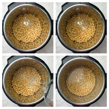 step to pressure cook soaked chickpeas in instant pot collage