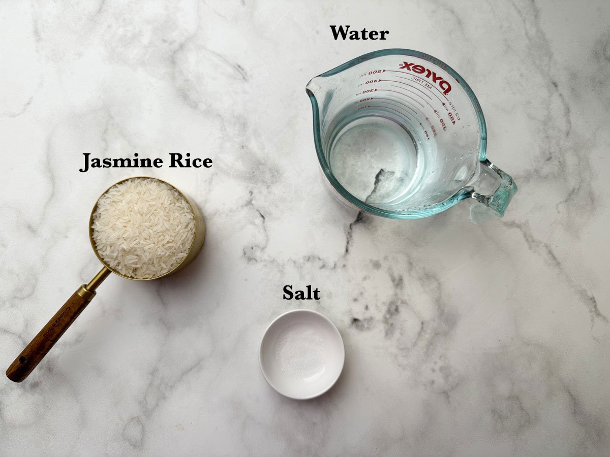 ingredients to cook jasmine rice in Instant pot pressure cooker