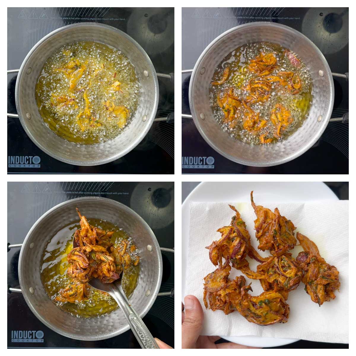step to deep fry onion pakoda in hot oil collage