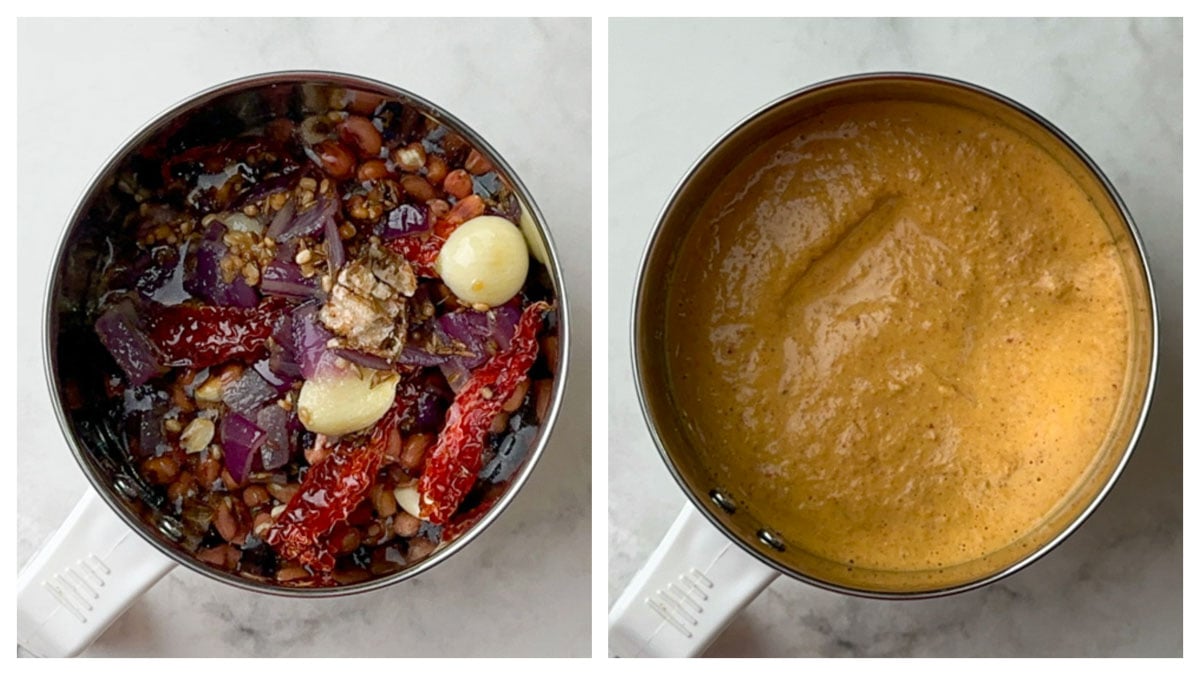 step to blend the chutney into smooth paste collage