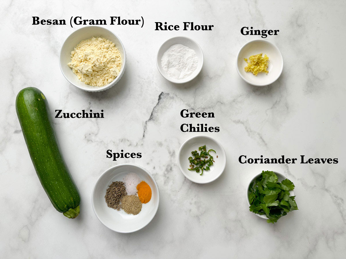 Ingredients for Zucchini Pakoda Recipe