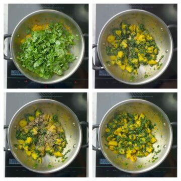 step to add fenugreek leaves collage