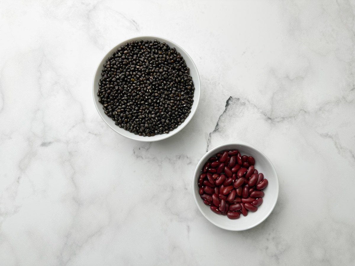 Black Gram Lentil & Kidney Beans in a bowl